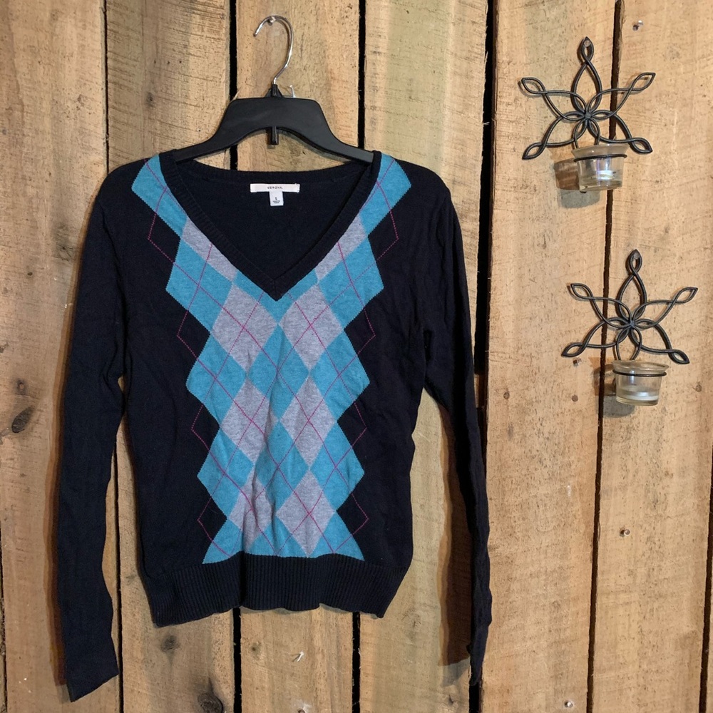 Merona Argyle V-Neck Pullover Sweater
